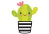 Sticker cactus rayure noir et blanc