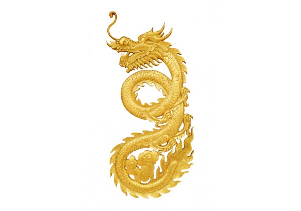 Sticker dragon doré