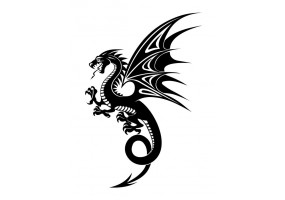 Sticker dragon noir