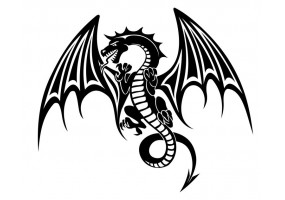 Sticker dragon noir