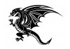 Sticker dragon noir