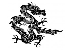 Sticker dragon noir geant