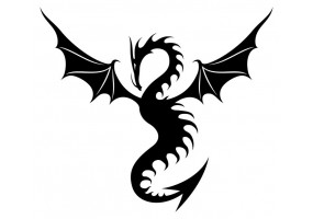 Sticker dragon noir