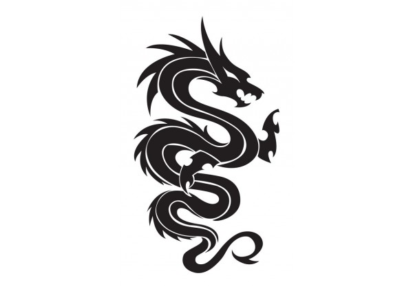 Stickers Deco Dragon Noir