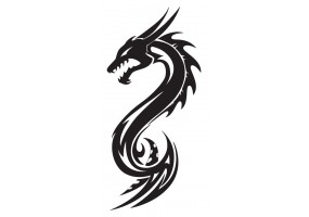 Sticker dragon noir