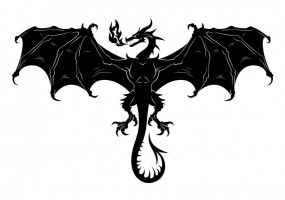 Sticker dragon noir