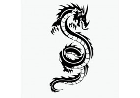 Sticker mural tribal dragon