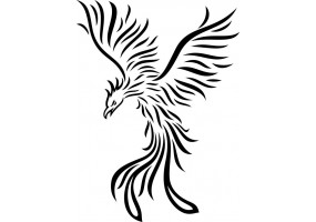 Sticker mural tribal oiseau