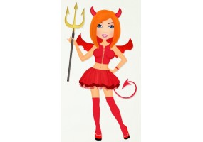 Sticker diable fille 