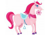 Sticker fille princesse Cheval