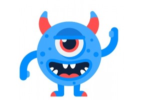 Sticker diable monstre bleu