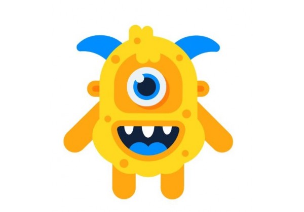 Sticker diable monstre jaune