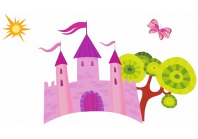 Sticker fille princesse Chateau