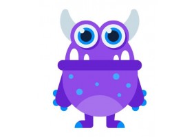 Sticker mural monstre violet