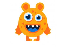 Sticker monstre orange