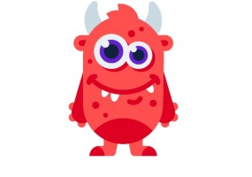 Sticker monstre rouge