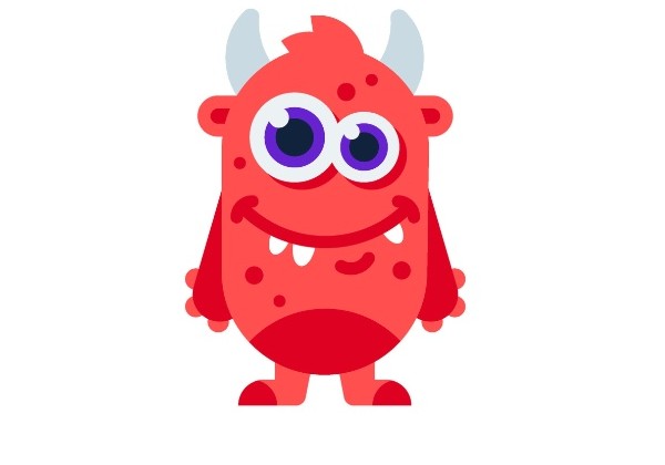Sticker diable monstre rouge