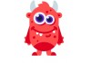 Sticker diable monstre rouge