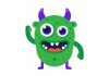 Sticker diable monstre vert