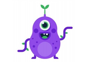 Sticker monstre violet mural