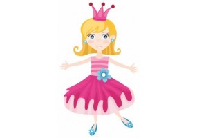 Sticker fille princesse couronne