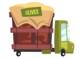 Sticker camion chargé d'olives