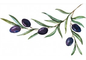 Autocollant feuilles murale olive noire