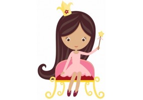 Sticker princesse sur trone