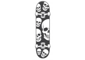 Sticker skate tête de mort