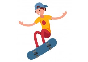 Sticker skate bleu