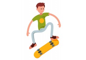 Sticker skate jaune