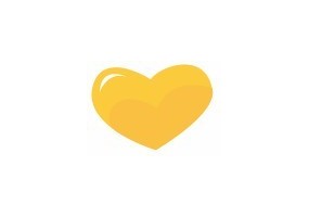 Sticker mural Coeur jaune