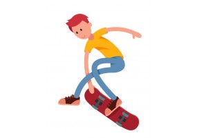 Sticker skate rouge