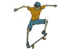 Sticker skate personnage squelette