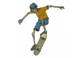 Sticker skate personnage squelette