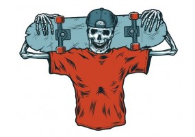 Sticker skate squelette