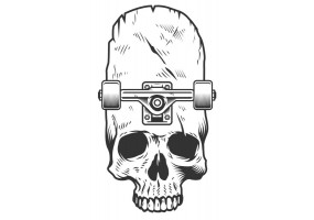 Sticker skate tête de mort