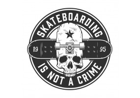 Sticker skate tête de mort