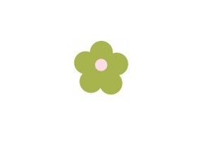 Sticker Fleur verte grosse