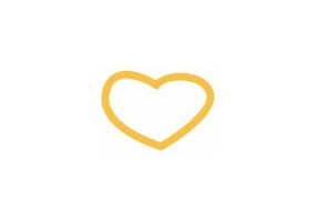 Sticker Coeur jaune intérieur