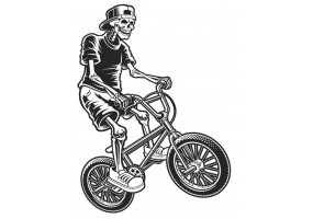 Sticker bmx square squelette