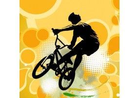 Sticker bmx mural jaune