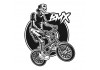 Sticker bmx mural squelette