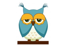 Sticker petit hibou bleu