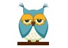 Sticker petit hibou bleu