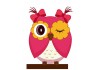 Sticker hibou fuchsia