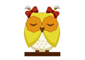 Sticker hibou jaune 