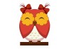 Sticker petit hibou rouge