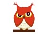 Sticker hibou rouge