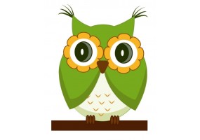 Sticker hibou vert